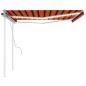 Preview: Markise Manuell Einziehbar mit LED 4,5x3 m Orange & Braun