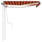 Preview: Markise Manuell Einziehbar mit LED 3,5x2,5 m Orange Braun
