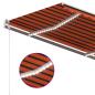 Preview: Markise Manuell Einziehbar mit LED 3,5x2,5 m Orange Braun