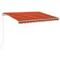 Preview: Markise Manuell Einziehbar mit LED 350x250 cm Orange Braun