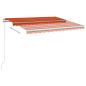 Preview: Markise Manuell Einziehbar mit LED 350x250 cm Orange Braun