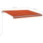 Preview: Markise Manuell Einziehbar mit LED 350x250 cm Orange Braun