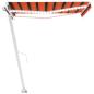 Preview: Markise Manuell Einziehbar mit LED 350x250 cm Orange Braun