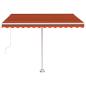Preview: Markise Manuell Einziehbar mit LED 350x250 cm Orange Braun