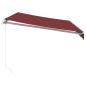 Preview: Markise Manuell mit LED Weinrot 350x250 cm