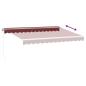 Preview: Markise Manuell mit LED Weinrot 350x250 cm