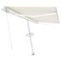 Preview: Markise Manuell Einziehbar mit LED 450x300 cm Creme