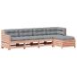 Preview: 5-tlg. Garten-Lounge-Set mit Kissen Massivholz Douglasie