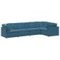 Preview: Modulares Sofa mit Kissen Samt Blau
