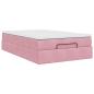 Preview: Ottoman-Bett mit Matratze Rosa 120x200 cm Samt