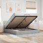 Preview: ARDEBO.de - Ottoman-Bett mit Matratzen & LEDs Hellgrau 200x200 cm Samt