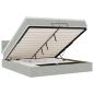 Preview: Ottoman-Bett mit Matratzen & LEDs Hellgrau 200x200 cm Samt