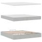 Preview: Ottoman-Bett mit Matratzen & LEDs Hellgrau 200x200 cm Samt