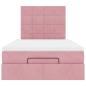 Preview: ARDEBO.de - Ottoman-Bett mit Matratzen Rosa 120x200 cm Samt