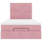 Preview: Ottoman-Bett mit Matratzen & LEDs Rosa 120x200 cm Samt