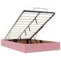 Preview: Ottoman-Bett mit Matratzen & LEDs Rosa 120x200 cm Samt