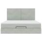 Preview: Ottoman-Bett mit Matratzen Hellgrau 200x200 cm Samt