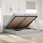 Preview: ARDEBO.de - Ottoman-Bett mit Matratzen & LEDs Hellgrau 200x200 cm Samt
