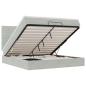 Preview: Ottoman-Bett mit Matratzen & LEDs Hellgrau 200x200 cm Samt