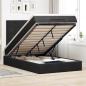 Preview: ARDEBO.de - Ottoman-Bett mit Matratzen & LEDs Schwarz 120x200 cm Samt