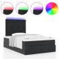Preview: Ottoman-Bett mit Matratzen & LEDs Schwarz 120x200 cm Samt