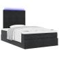 Preview: Ottoman-Bett mit Matratzen & LEDs Schwarz 120x200 cm Samt