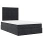 Preview: Ottoman-Bett mit Matratzen & LEDs Schwarz 120x200 cm Samt
