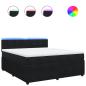 Preview: Boxspringbett mit Matratze Schwarz 180x200 cm Samt