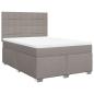 Preview: ARDEBO.de - Boxspringbett mit Matratze Taupe 160x200 cm Stoff