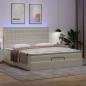 Preview: Ottoman-Bett mit Matratze & LEDs Weiß 180x200 cm Kunstleder