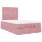 Preview: Ottoman-Bett mit Matratzen Rosa 120x200 cm Samt