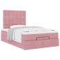 Preview: Ottoman-Bett mit Matratzen Rosa 120x200 cm Samt