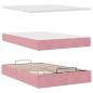 Preview: Ottoman-Bett mit Matratzen Rosa 120x200 cm Samt