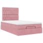 Preview: Ottoman-Bett mit Matratzen Rosa 120x200 cm Samt