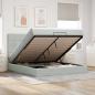 Preview: ARDEBO.de - Ottoman-Bett mit Matratzen Hellgrau 200x200 cm Samt