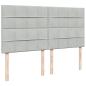 Preview: Ottoman-Bett mit Matratzen Hellgrau 200x200 cm Samt