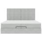 Preview: Ottoman-Bett mit Matratzen Hellgrau 200x200 cm Samt
