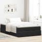 Preview: Ottoman-Bett mit Matratze Schwarz 120x200 cm Samt