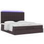 Preview: Ottoman-Bett mit Matratze & LEDs Dunkelbraun 160x200 cm Stoff