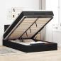 Preview: ARDEBO.de - Ottoman-Bett mit Matratze Schwarz 120x200 cm Samt