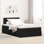 Preview: Ottoman-Bett mit Matratze Schwarz 120x200 cm Samt