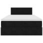 Preview: Ottoman-Bett mit Matratze & LEDs Schwarz 120x200 cm Samt