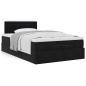 Preview: Ottoman-Bett mit Matratze Schwarz 120x200 cm Samt
