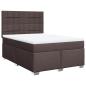 Preview: Boxspringbett mit Matratze Dunkelbraun 160x200 cm Stoff