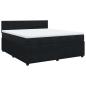 Preview: ARDEBO.de - Boxspringbett mit Matratze Schwarz 180x200 cm Samt
