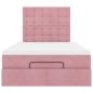 Preview: Ottoman-Bett mit Matratzen & LEDs Rosa 120x200 cm Samt