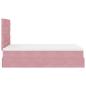 Preview: Ottoman-Bett mit Matratzen & LEDs Rosa 120x200 cm Samt