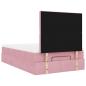 Preview: Ottoman-Bett mit Matratzen & LEDs Rosa 120x200 cm Samt