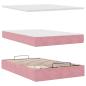 Preview: Ottoman-Bett mit Matratzen & LEDs Rosa 120x200 cm Samt