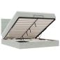 Preview: Ottoman-Bett mit Matratzen & LEDs Hellgrau 200x200 cm Samt